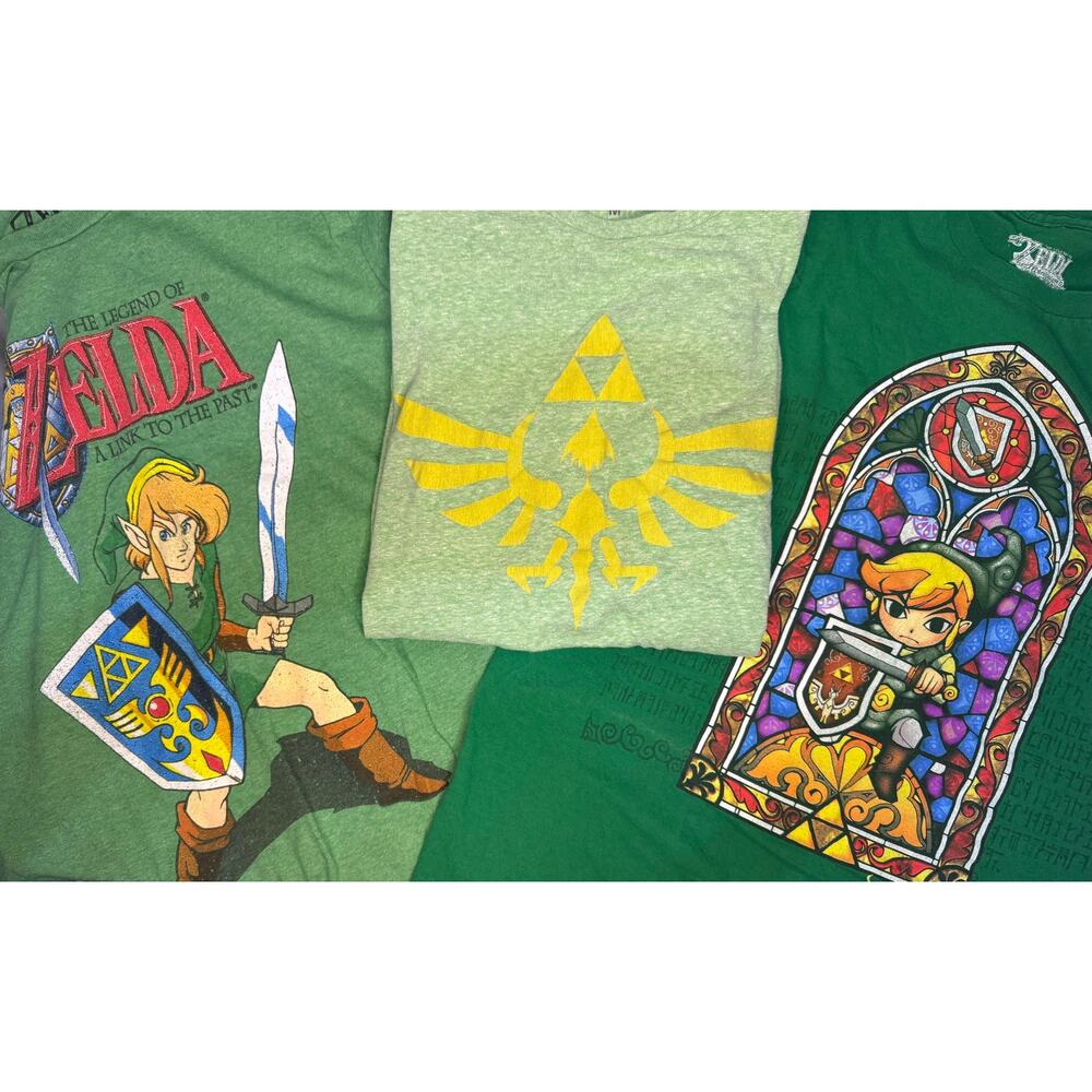Men's Legend of Zelda lot 3 green t-shirts Medium